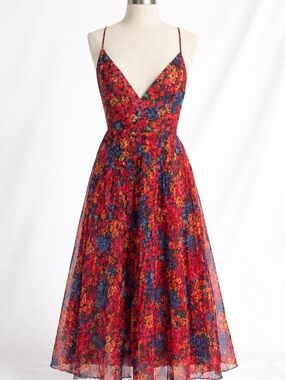Lulu's Red Floral Maxi Dress with Spaghetti Straps